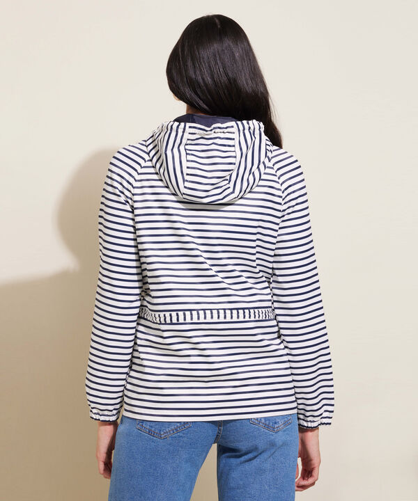 Chaqueta Manga Larga De Rayas Con Capota