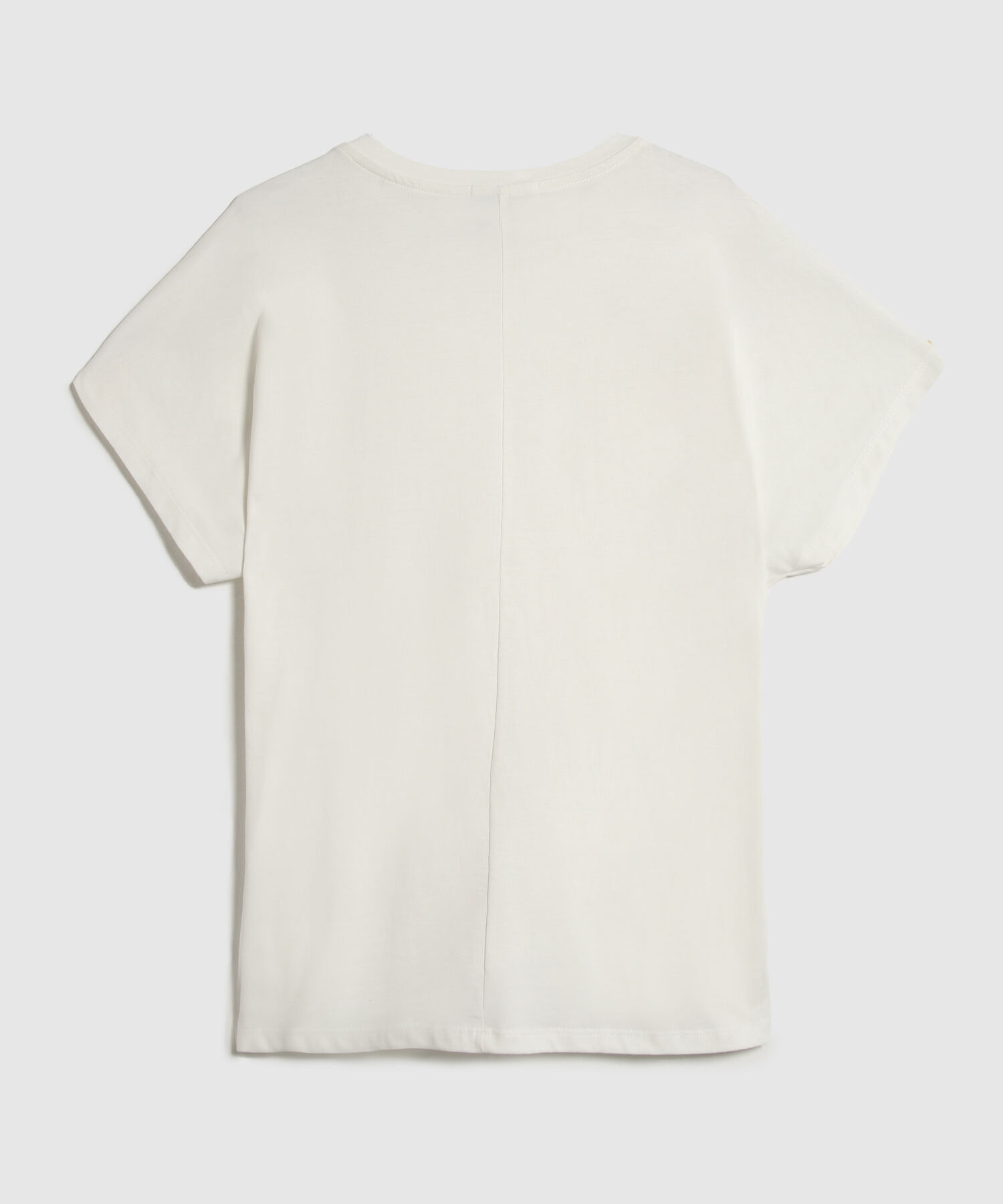 Camiseta Unicolor Con Bordado En Frente