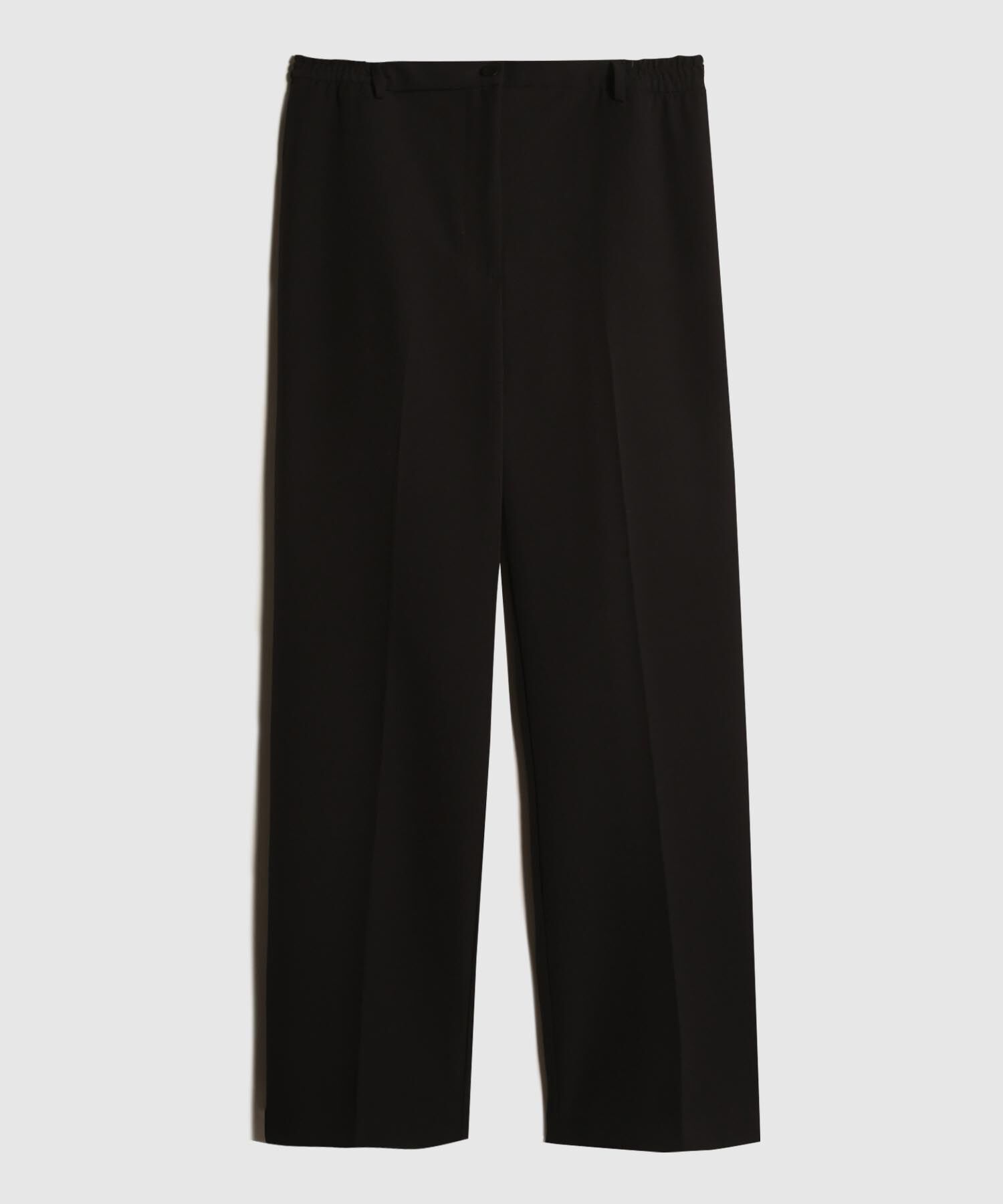 Pantalon Unicolor Encauchado En Pretina
