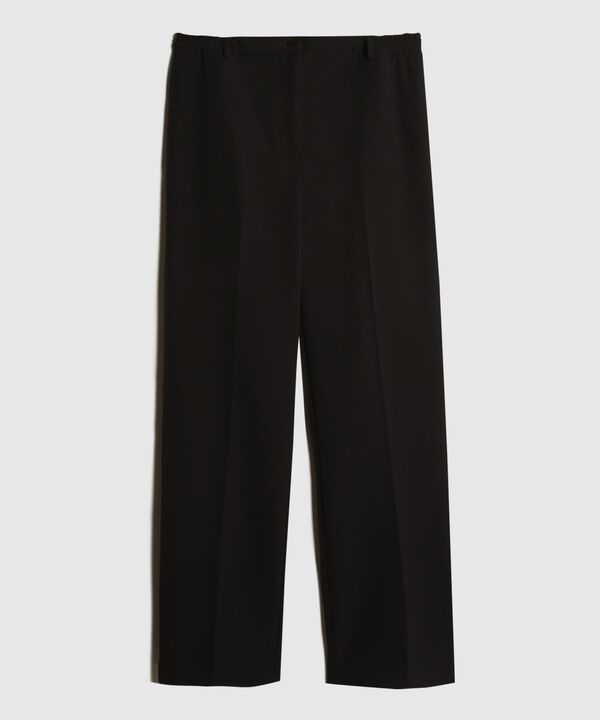 Pantalon Unicolor Encauchado En Pretina