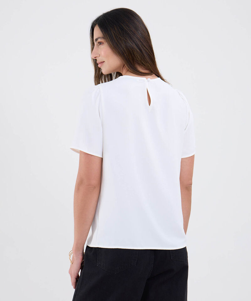 Blusa Manga Corta Con Bordado