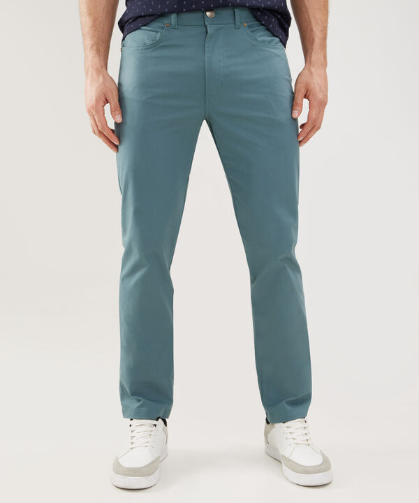 Pantalón 5 Bolsillos Unicolor Con Silueta Slim Fit, Cítrico Marinero image number null