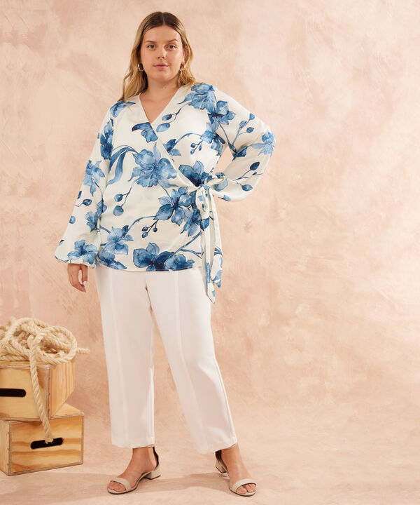 Blusa Estampada De Amarrar En Costado image number null