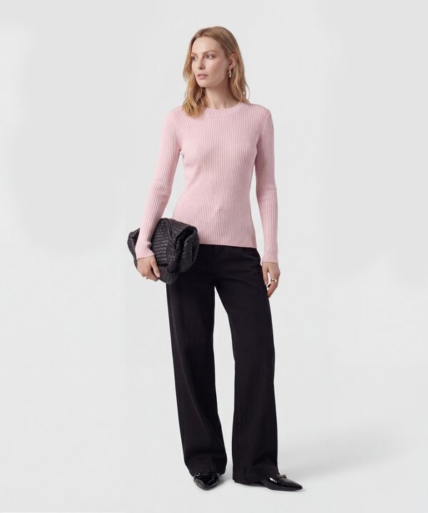 Saco De Punto Acanalado Con Brillo Mujer