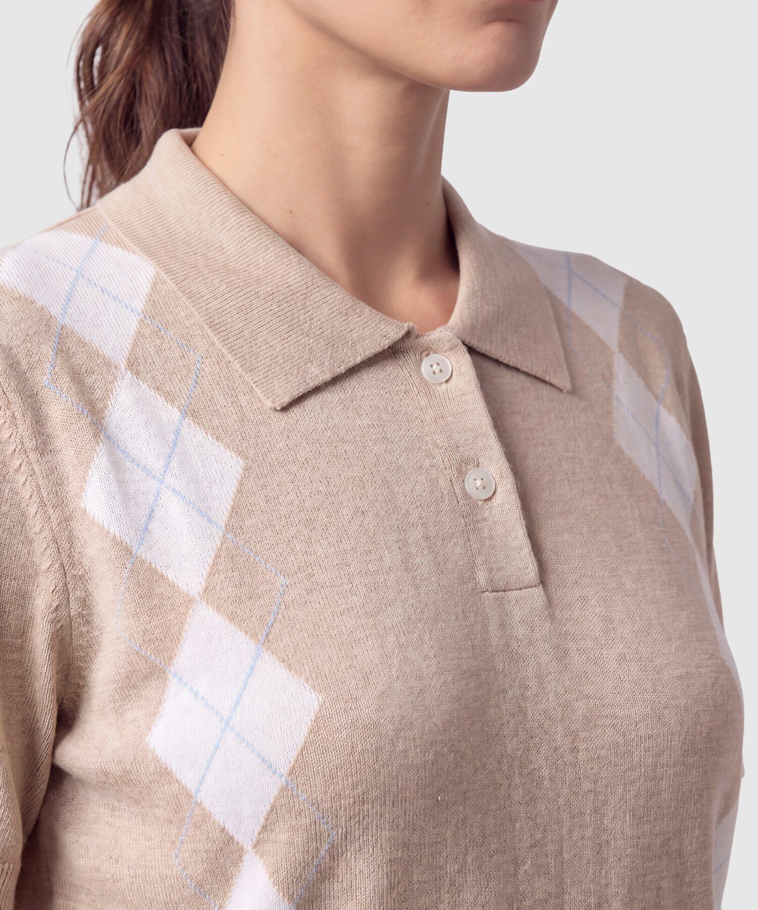Camiseta Polo Tejido Punto Para Mujer
