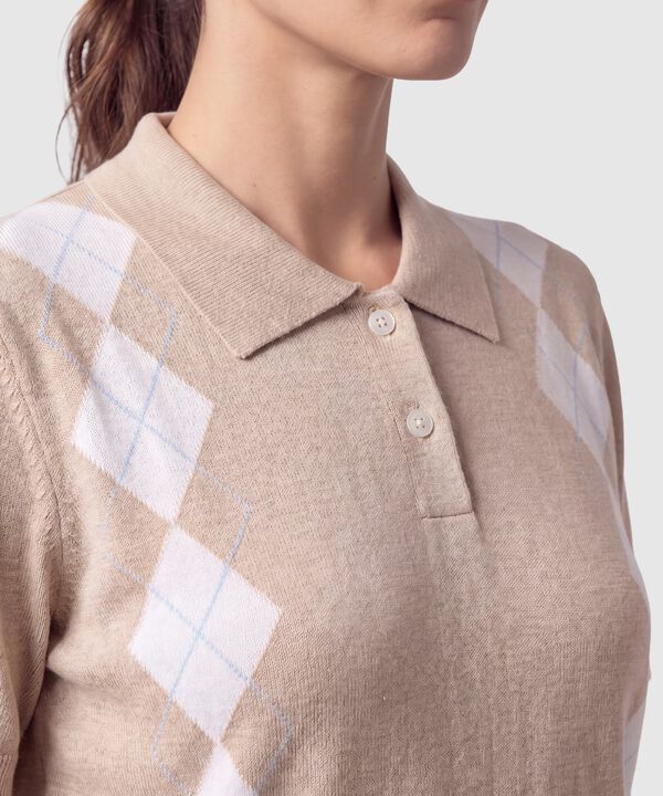 Camiseta Polo Tejido Punto Para Mujer