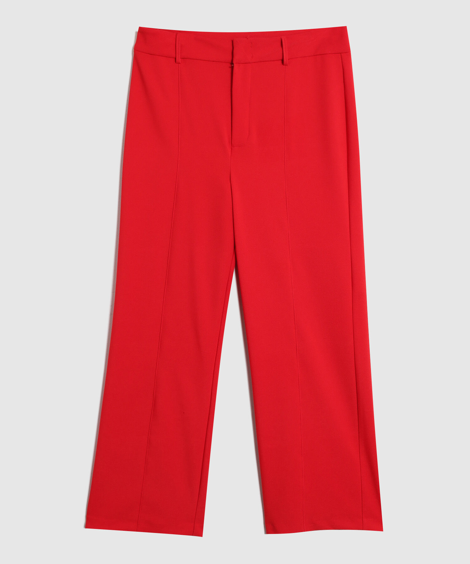 Pantalón Recto Mujer Costura Frontal Elástico