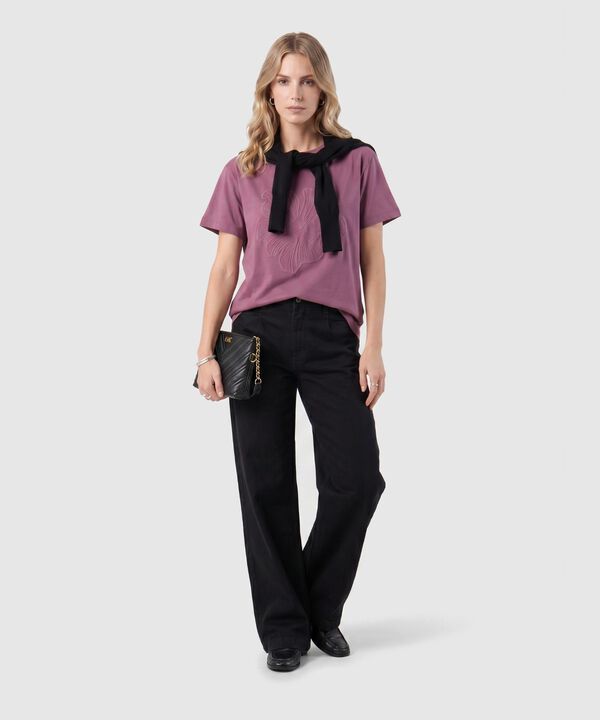 Camiseta Con Flor En Relieve Para Mujer