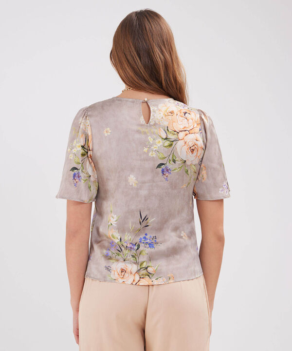 Blusa Similar Estampada Cuello Redondo