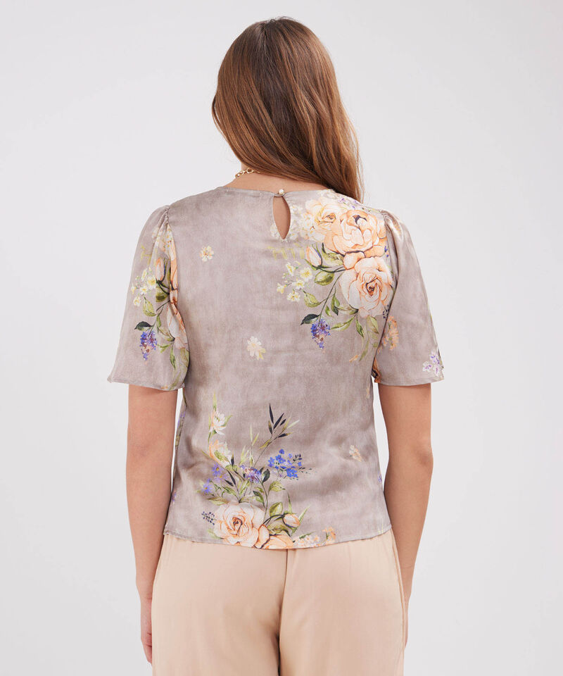 Blusa Similar Estampada Cuello Redondo
