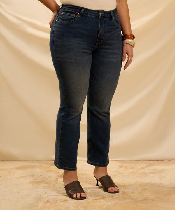 Jeans De Bota Recta Y Tiro Alto Para Mujer Curvy