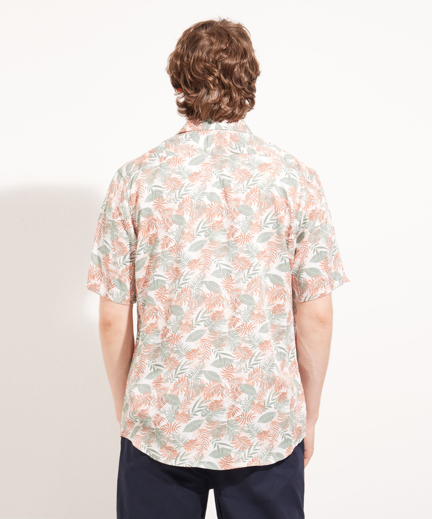 Camisa Manga Corta Estampada En Viscosa