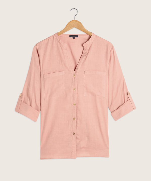 Blusa Manga ¾ en Efecto Lino