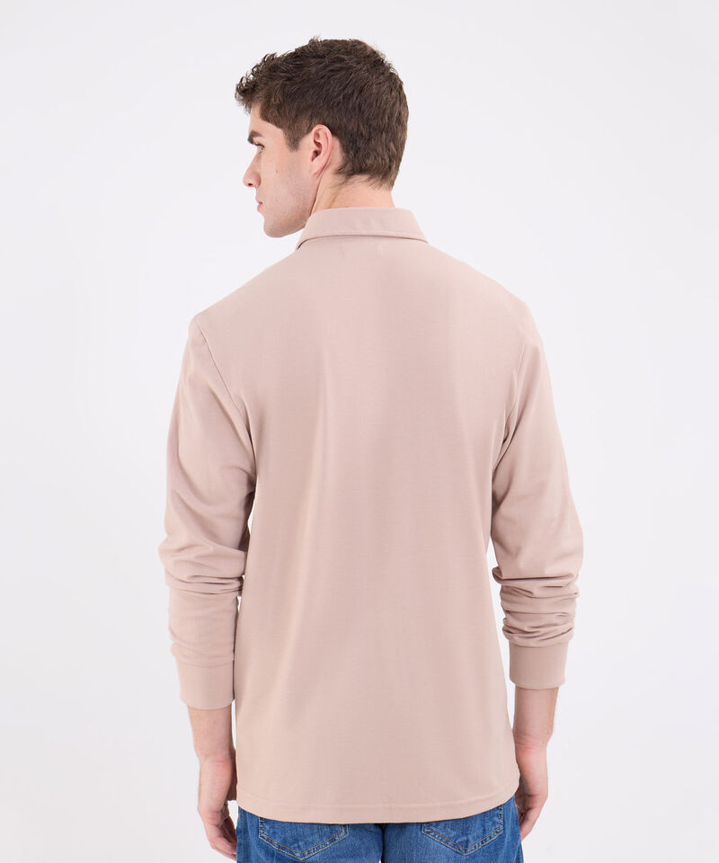 Polo Manga Larga Con Bolsillo