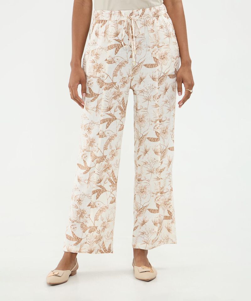 Pantalon Bota Recta En Lino Para Mujer