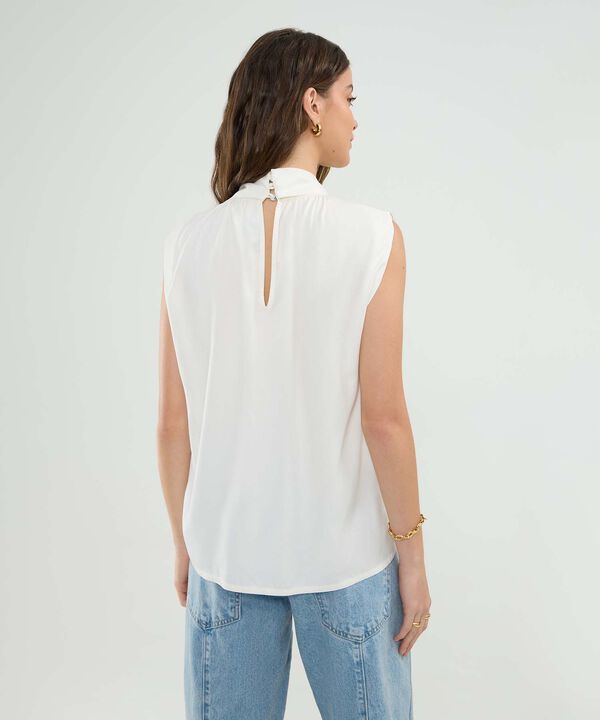 Blusa Manga Sisa Unicolor  Con Corbata
