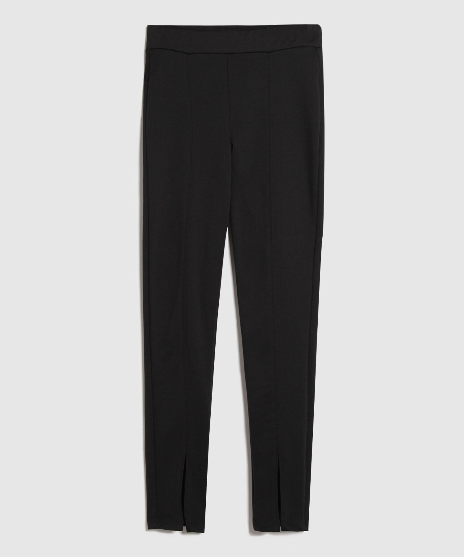 Leggins Unicolor, Tiro Alto Con Corte Central Y Abertura En Bota, Trópico Floral