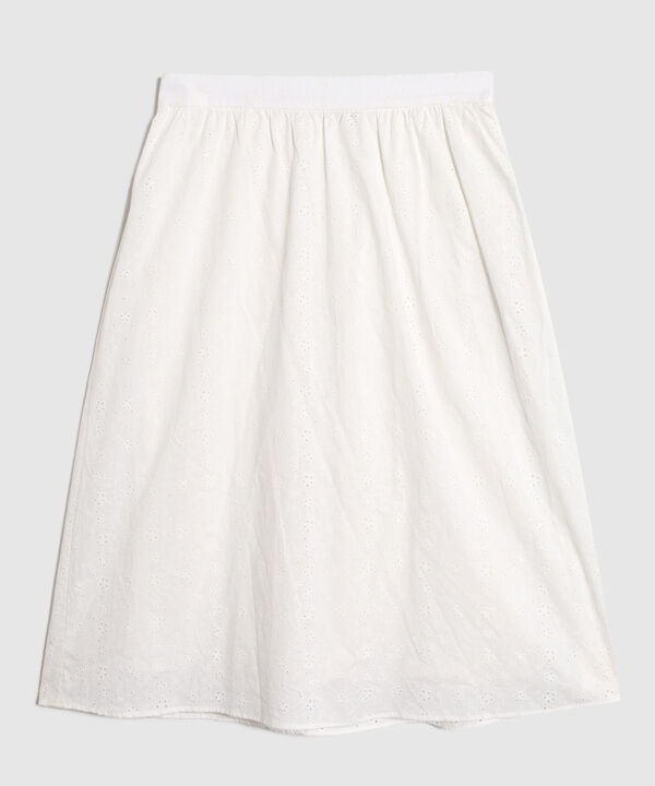 Falda Para Mujer Tejido Calado Y Pretina El&aacute;stica image number null