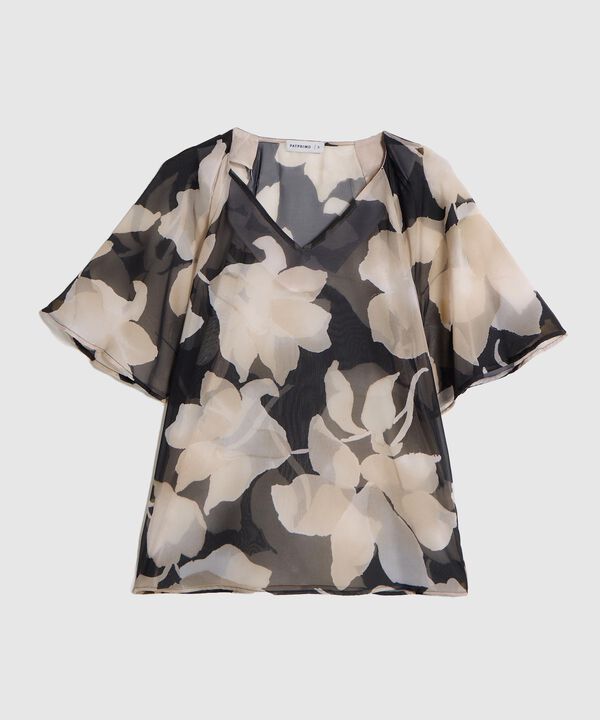 Blusa de Manga Campana y Escote en V para Mujer image number null