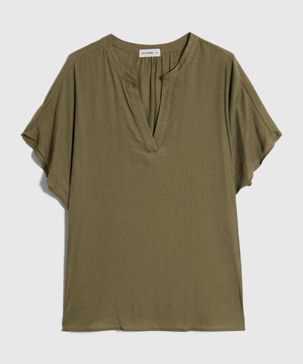 Blusa Escote En V Con Manga Corta Para Mujer Curvy image number null