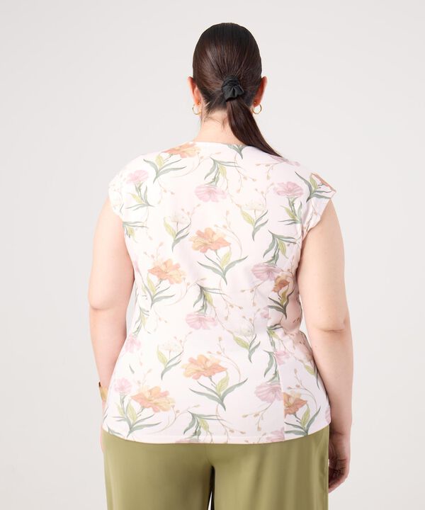 Camiseta Cuello Drapeado Para Mujer Curvy