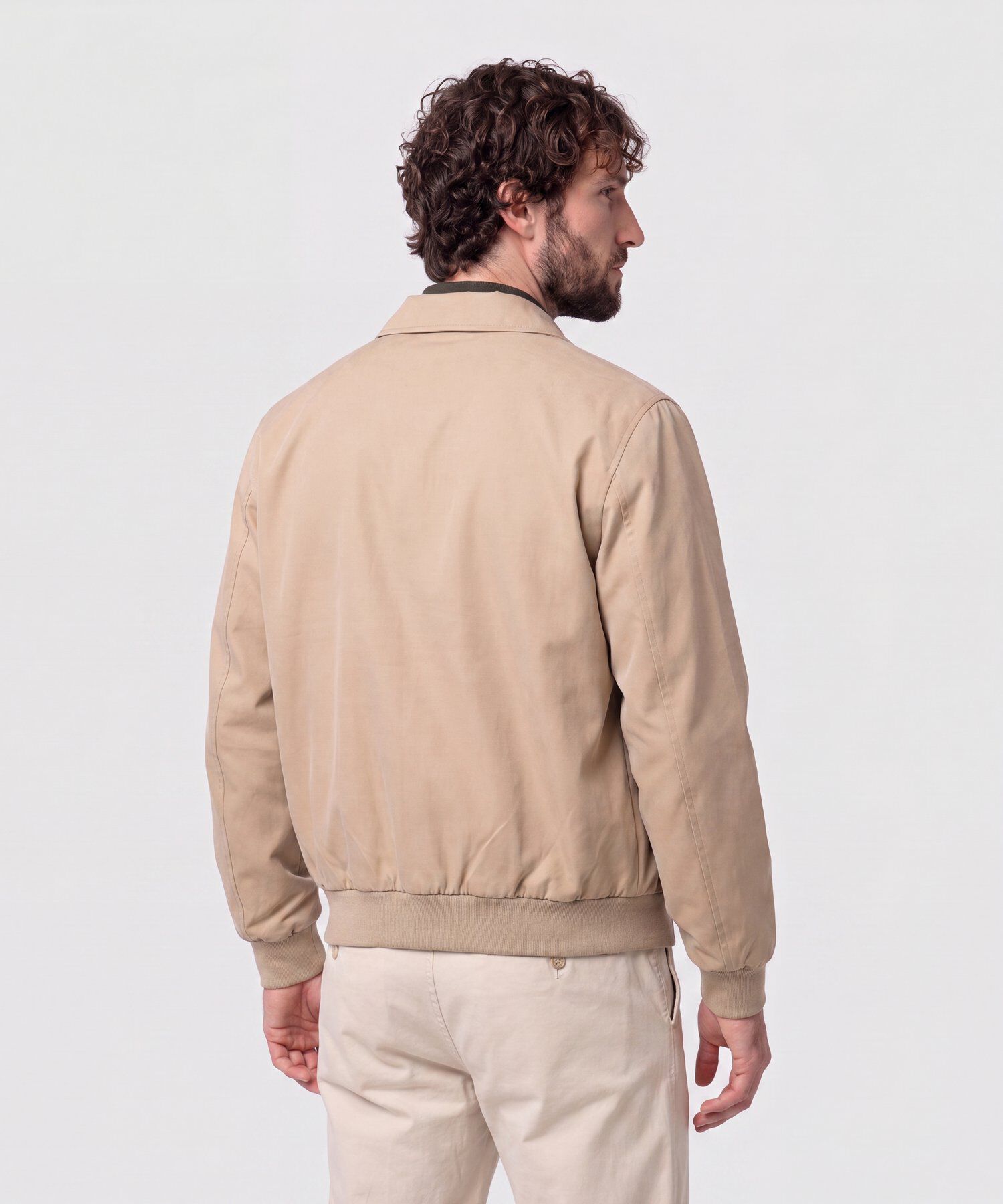 Chaqueta Unicolor Con Cuello Hombre