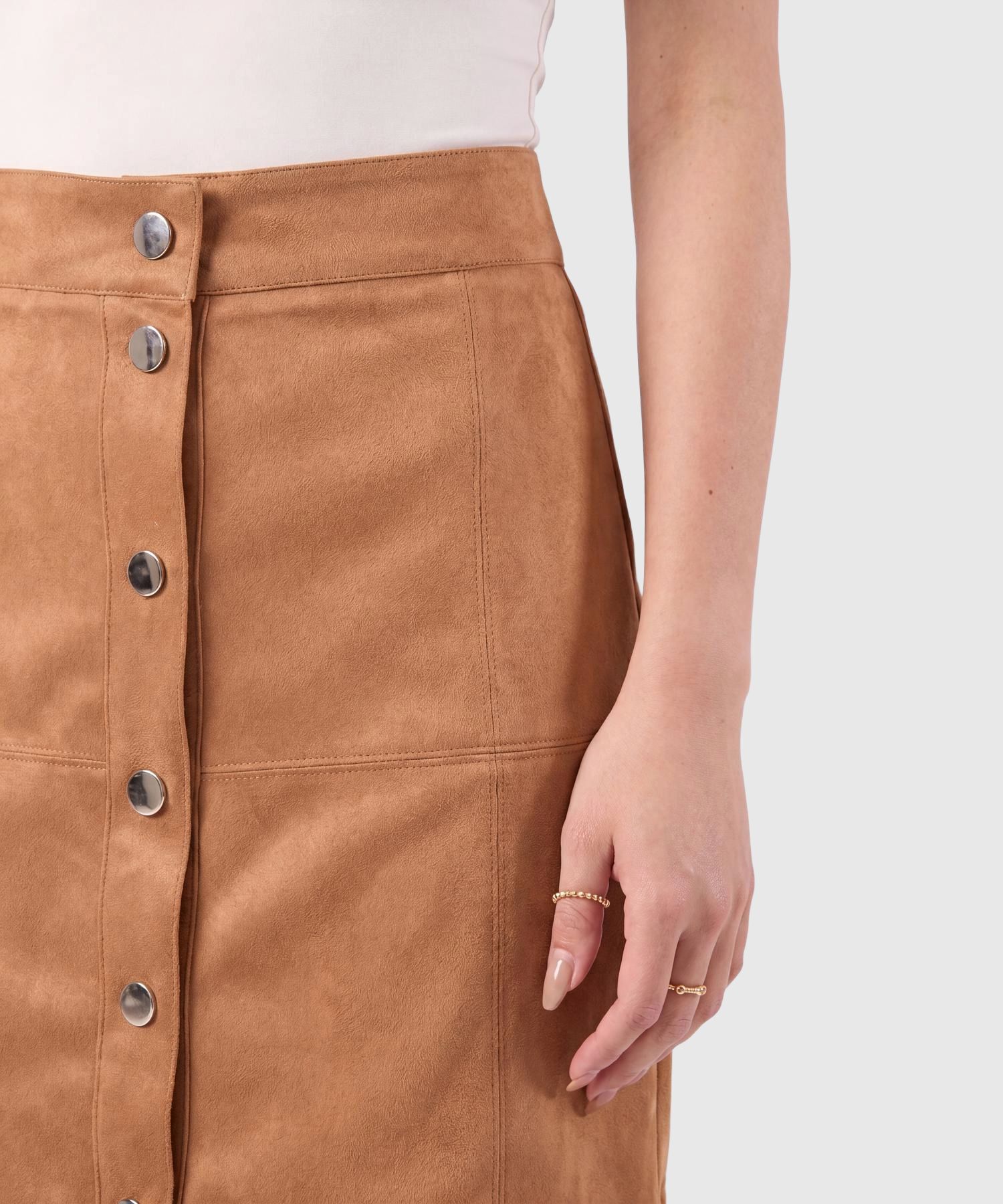 Falda Midi Abotonada para Mujer