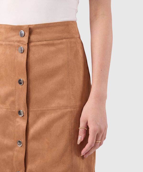 Falda Midi Abotonada para Mujer