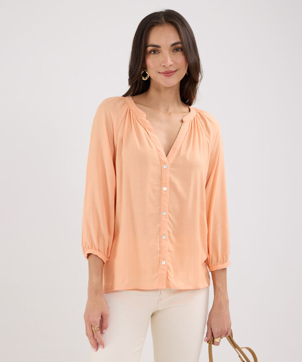 Blusa Manga Tres Cuartos Cuello Neru Unicolor image number null