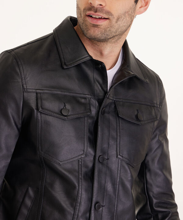 Chaqueta Trucker En Imitacion Cuero