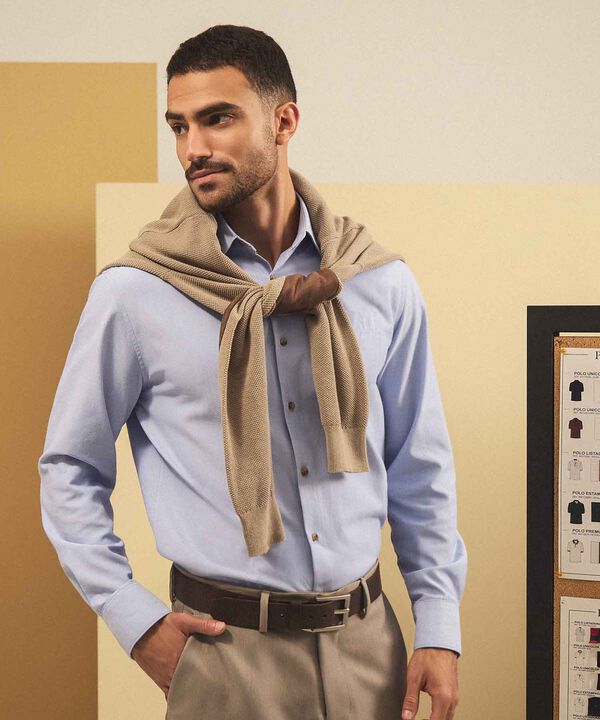 Camisa Manga Larga con Bolsillo Para Hombre image number null