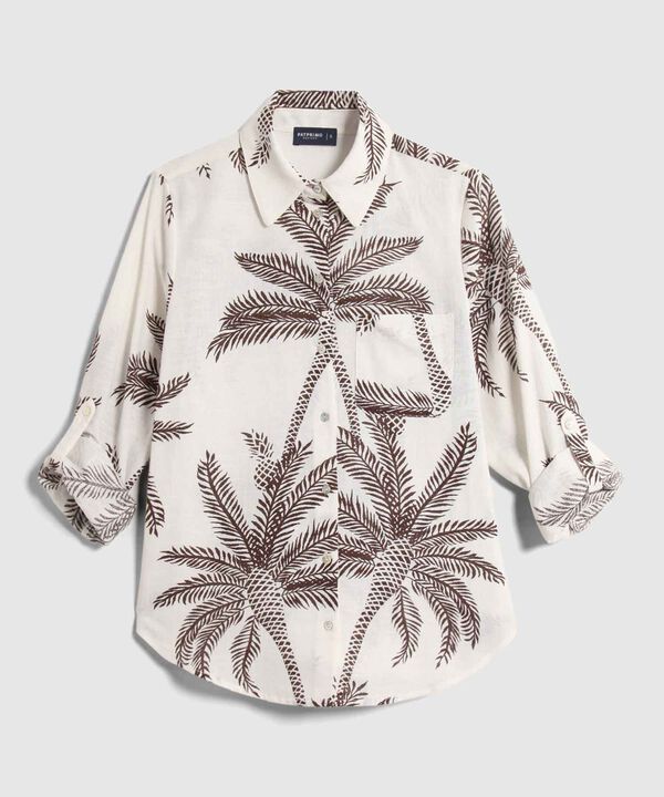 Camisa Estampada Con Charreteras Ajustables  image number null