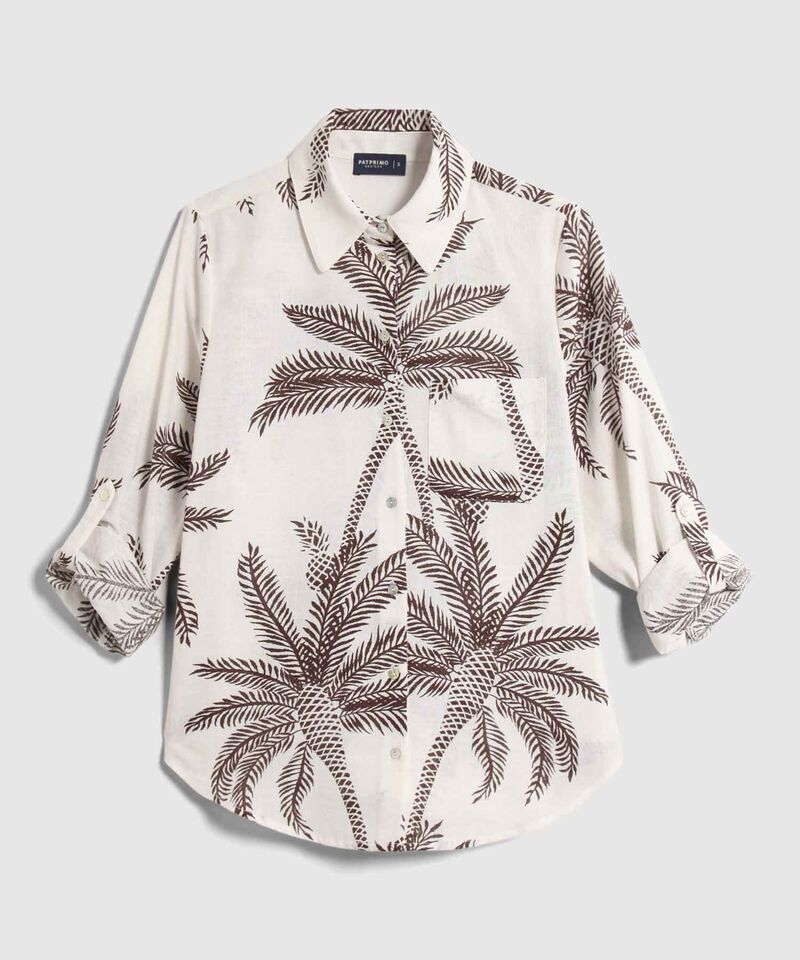 Camisa Estampada Con Charreteras Ajustables 