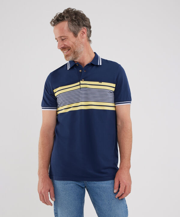 Polo , Cuello Y Puños Tejidos Con Diseño Y Silueta Regular Fit, Cítrico Marinero