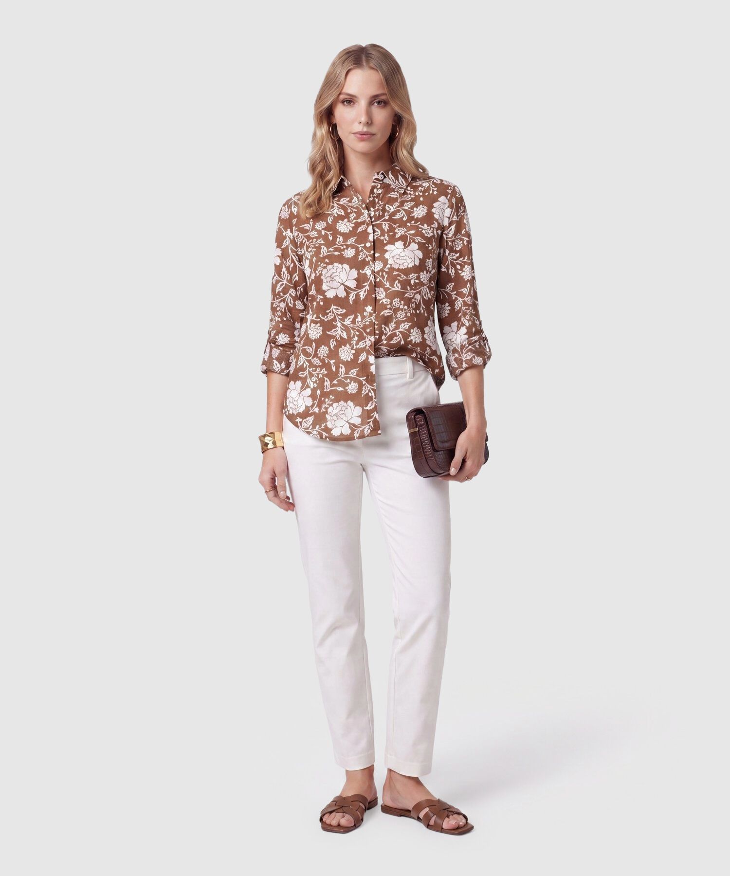 Camisa Manga Larga Ajustable Mujer
