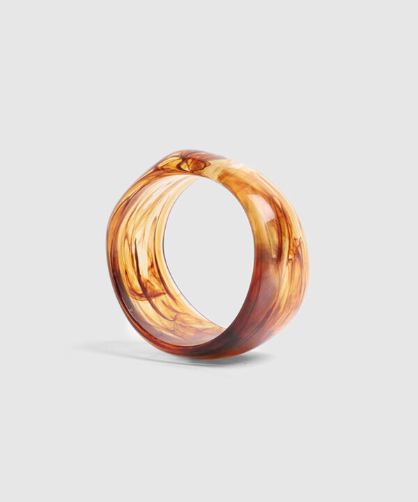 Anillo De Perfil Grueso Org&aacute;nico Para Mujer image number null