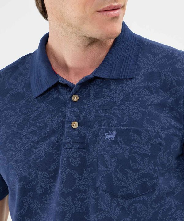 Polo Estampada, Cuello Y Puños Tejidos image number null