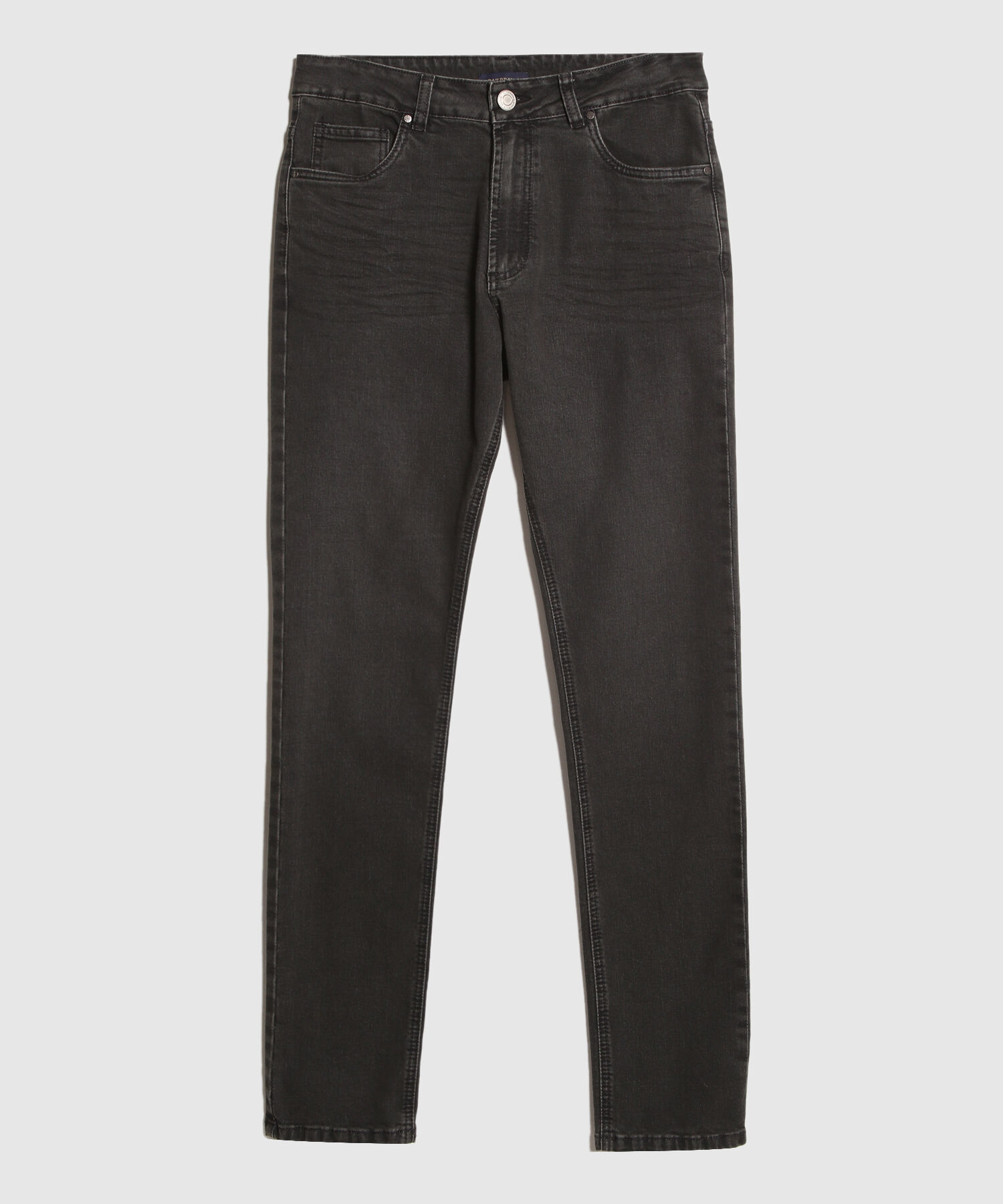 Jean Jean Slim Negro Lavado Con Arrugas 3D