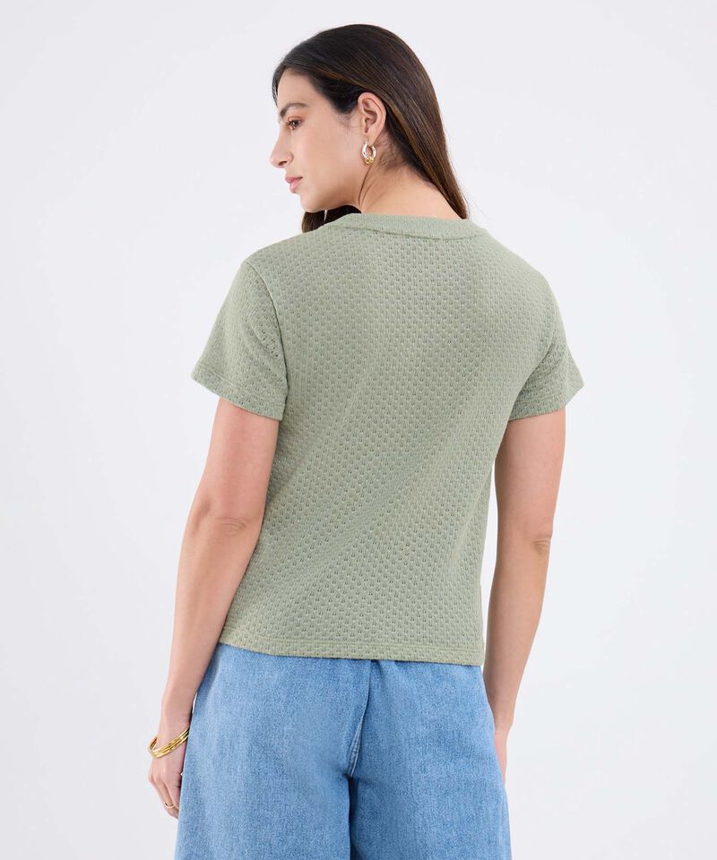 Camiseta Unicolor Cuello Redondo