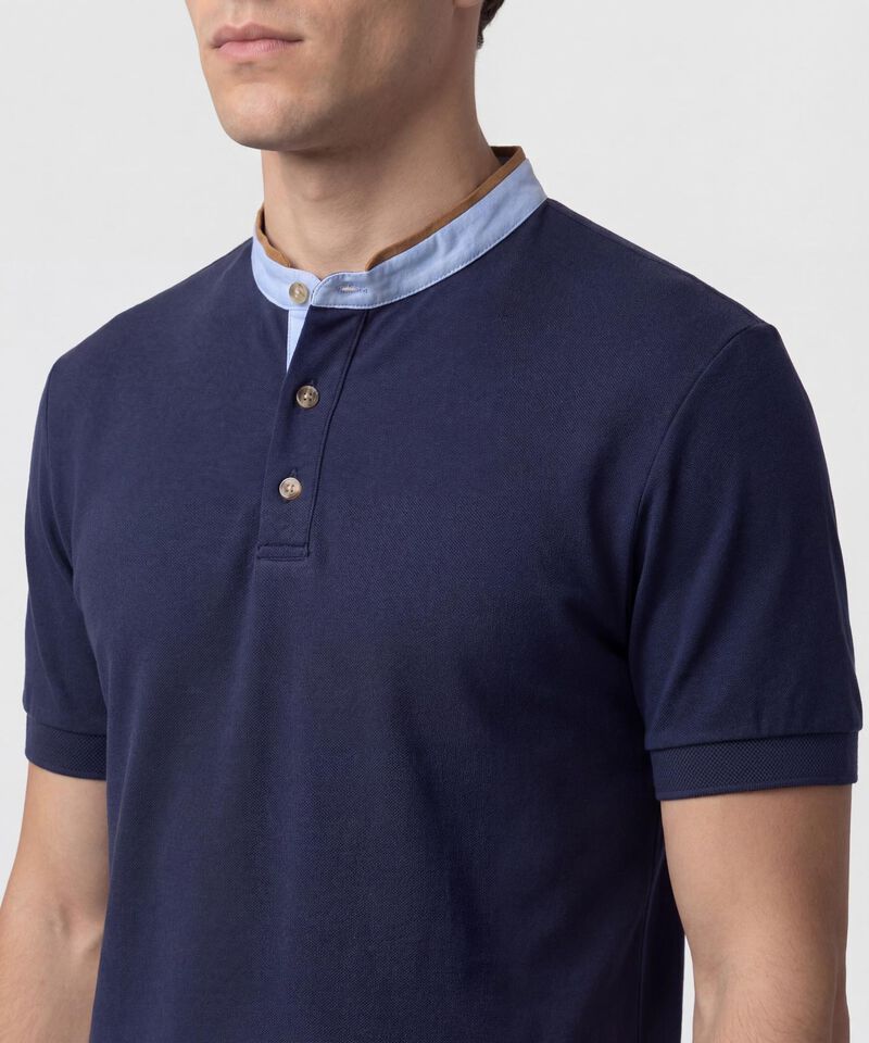 Polo Con Cuello Neru Y Pechera Hombre