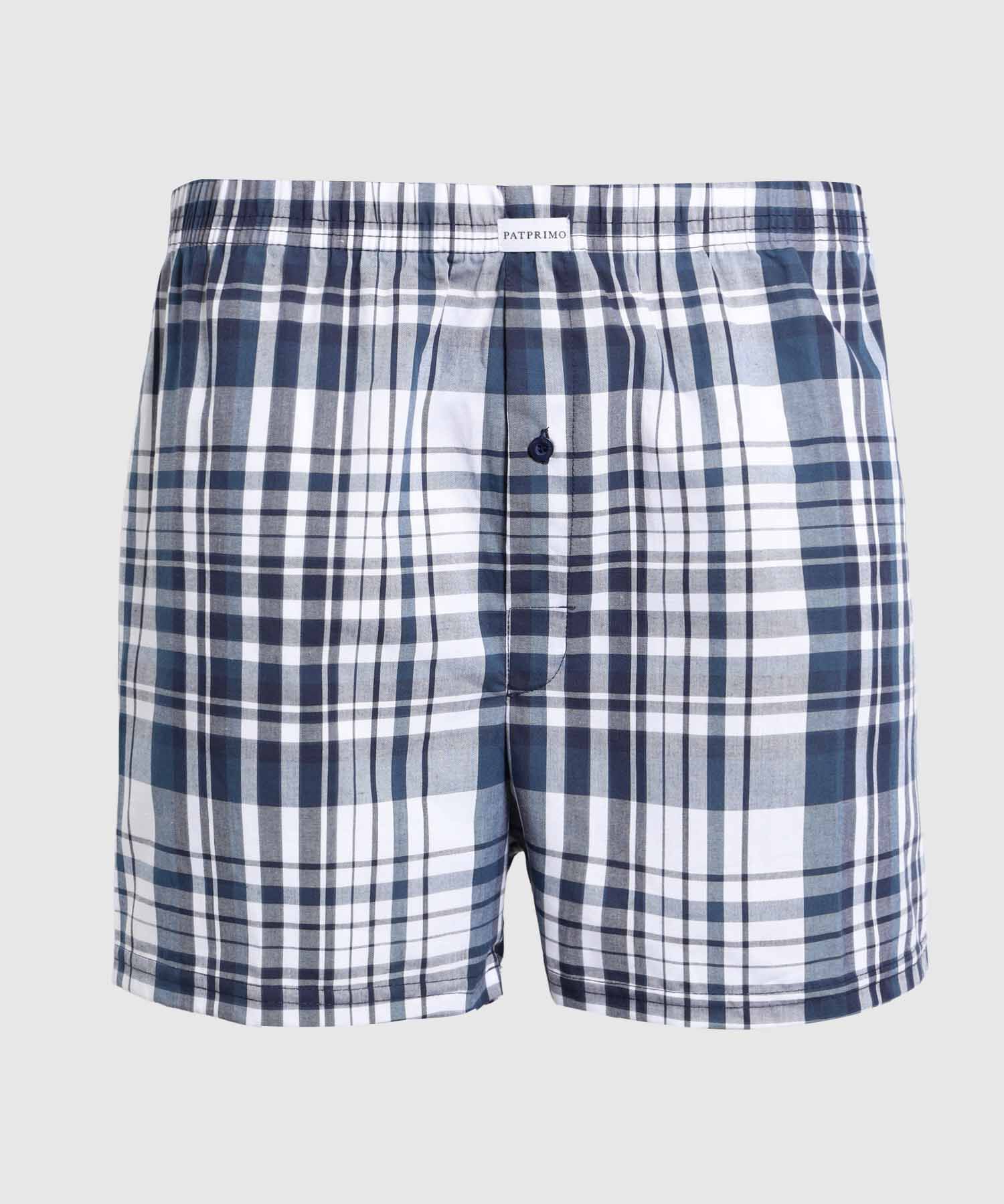 B&oacute;xer A Cuadros de Tela Plana para Hombre