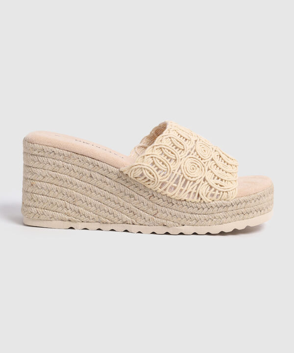 Sandalias De Plataforma Con Capellada De Macram&eacute; Para Mujer image number null