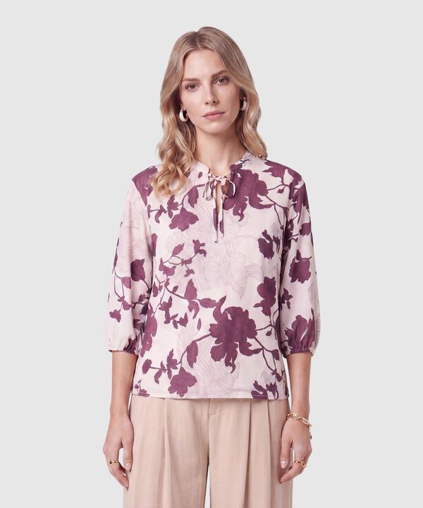 Blusa Estampada Con Cierre De Lazada Para Mujer image number null