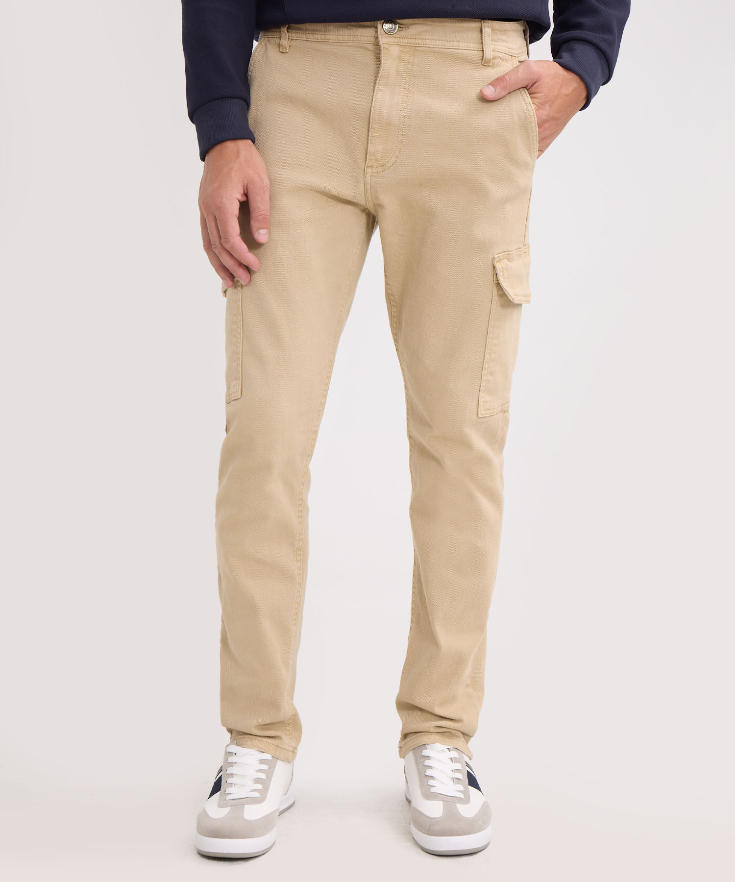 Jean Regular Taper Cargo Tono Arena