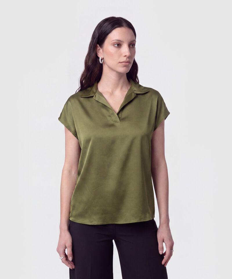 Blusa Camisera Sin Botones Para Mujer