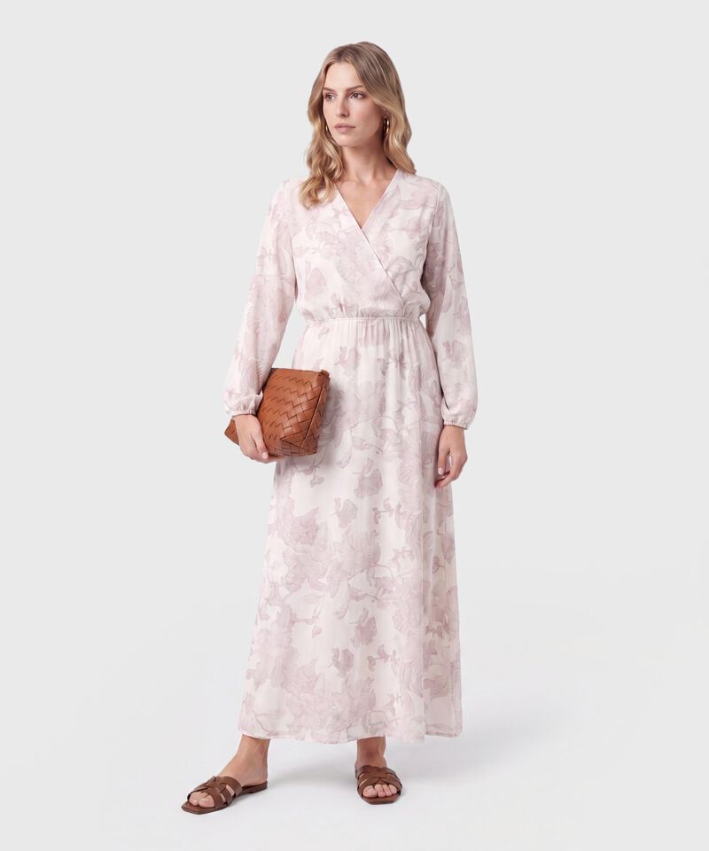 Vestido Largo Con Cintur&oacute;n Mujer