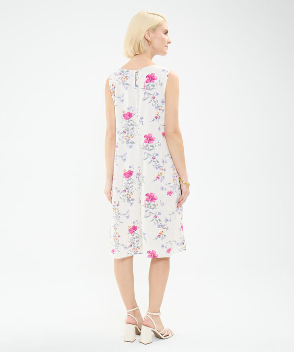 Vestido Estampado en Efecto Lino