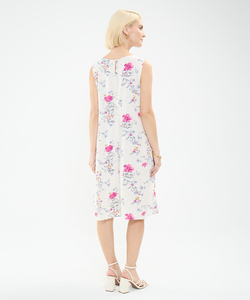 Vestido Estampado en Efecto Lino