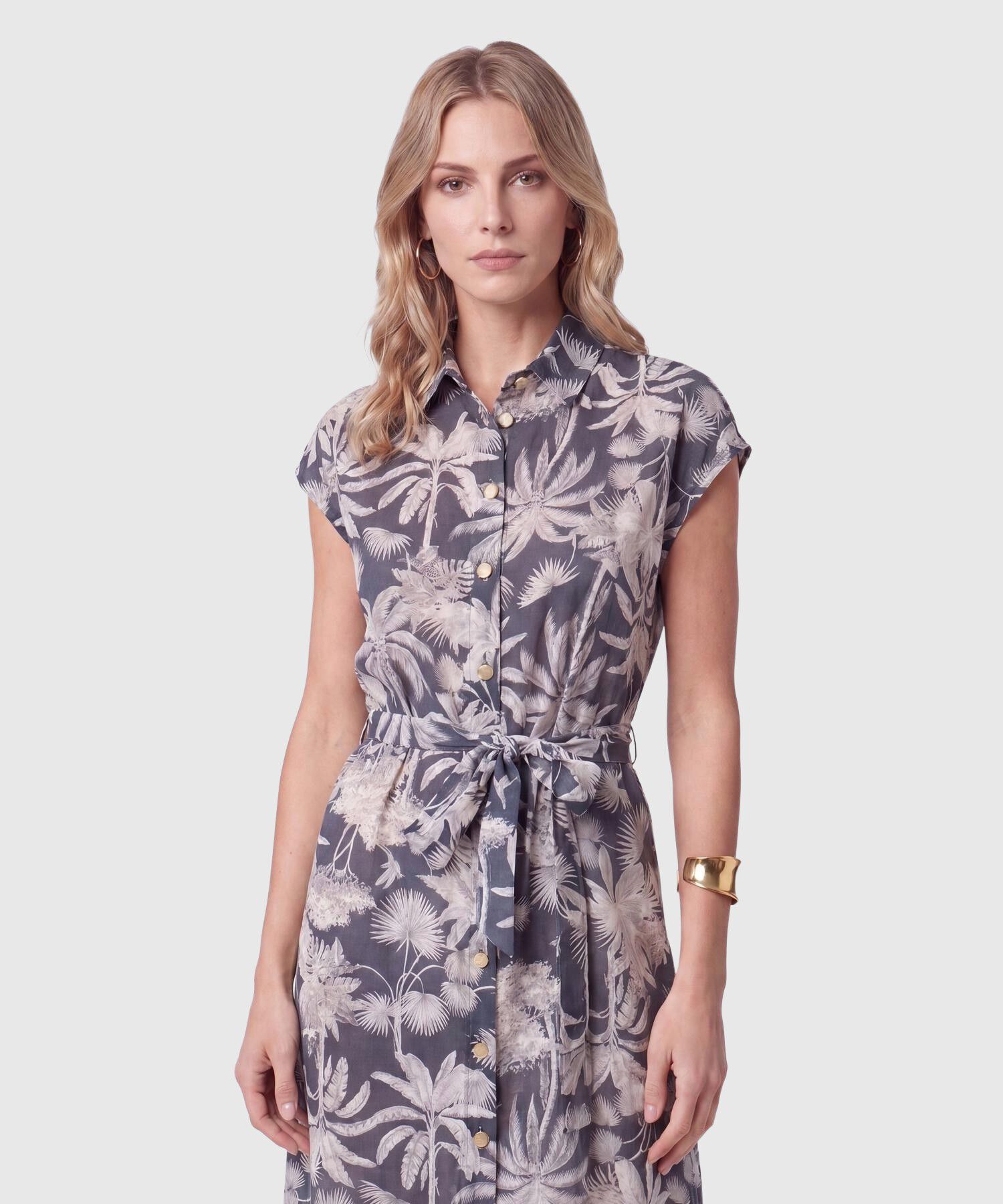 Vestido Camisero Midi Para Mujer