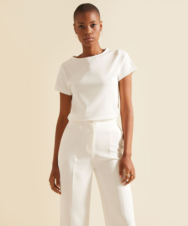 Camiseta Manga Corta Cuello Redondo Unicolor image number null